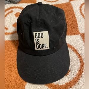 God Is Dope Black Dad Hat with White Logo